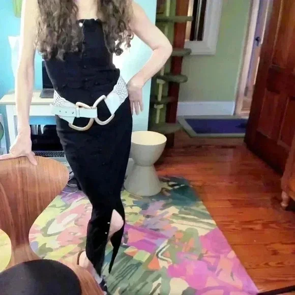 Linea Pelle Light Blue Woven Brass D-Rings Hip Belt Size S - Picture 3 of 4